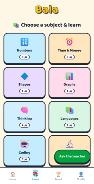 Bala subject picker